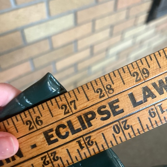 NWT 7 For All Mankind Faux Leather Shiny Flare Leg Green Pants 82580 Size M - Picture 9 of 9